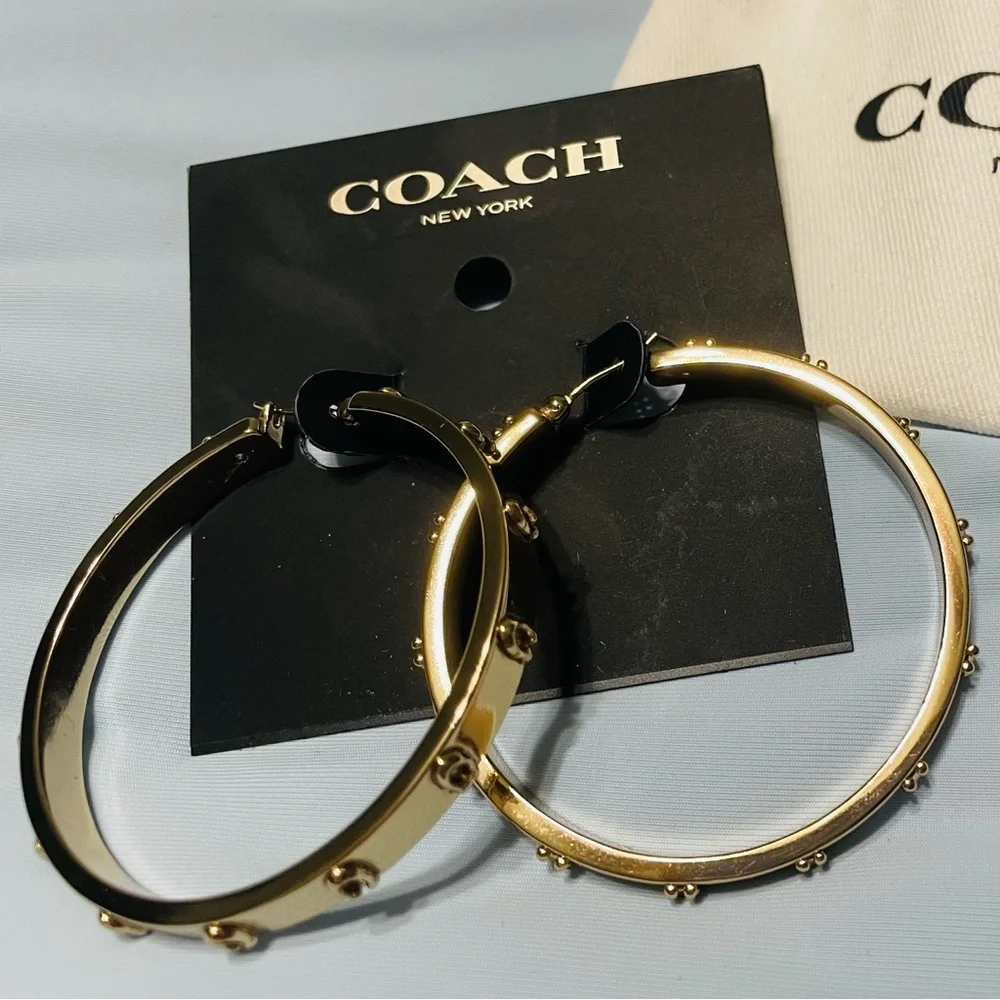 NWT / COACH Hoop Earrings - Picture 2 of 5